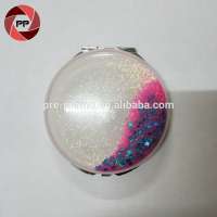 Customized metal round shape doubles sides quicksand mirror