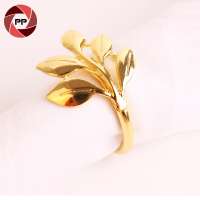 Metal wedding gold/silver leaf napkin ring